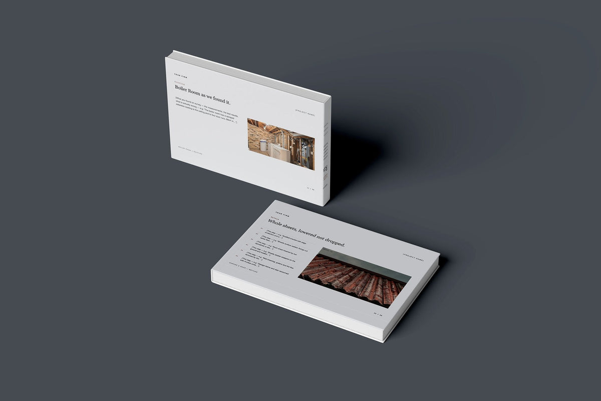 Asbestos Removal Client Package, Slate colourway, floating books mockup