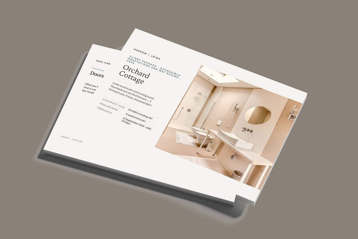 Accessible Adaptations Client Package, Standard colourway, stacked books mockup