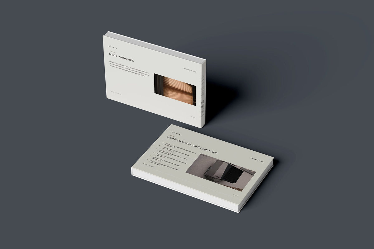 Air Conditioning Client Package, Oat colourway, floating books mockup