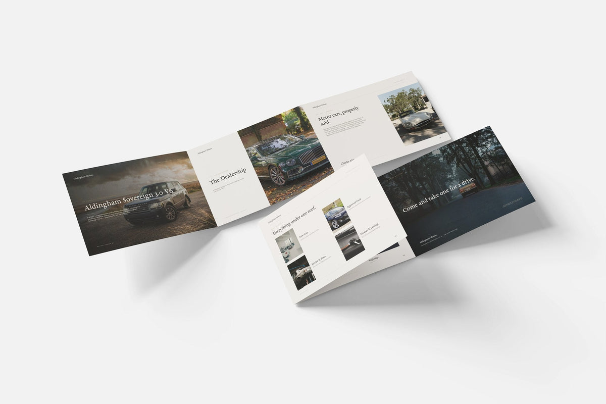 Prestige Car Dealer Customer Pack in PowerPoint, fold out pages laid together