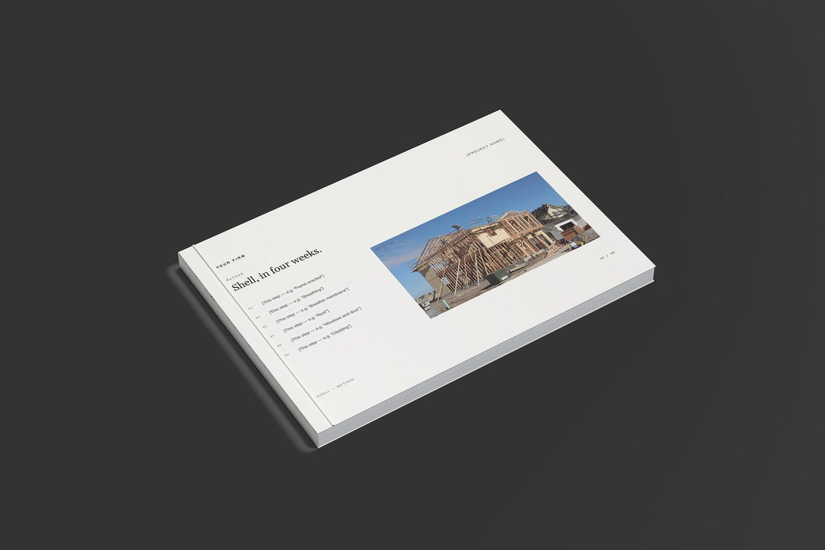 Annexe and Granny Flat Client Package, Standard colourway, closed magazine mockup