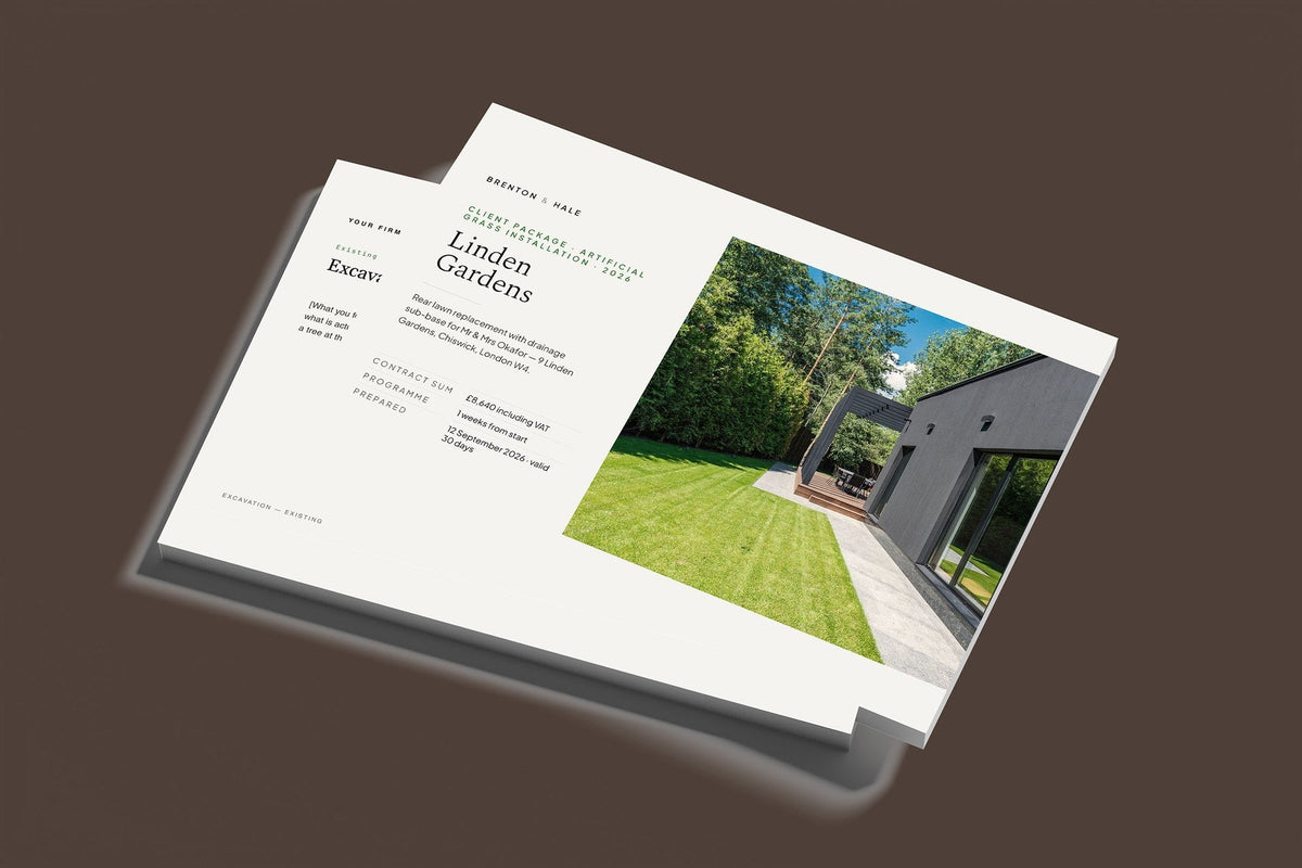 Artificial Grass Client Package, Standard colourway, stacked books mockup