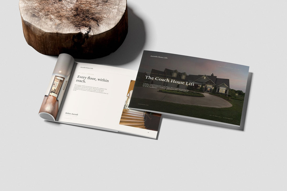 Home Lift Installer Project Pack in PowerPoint, printed and rolled