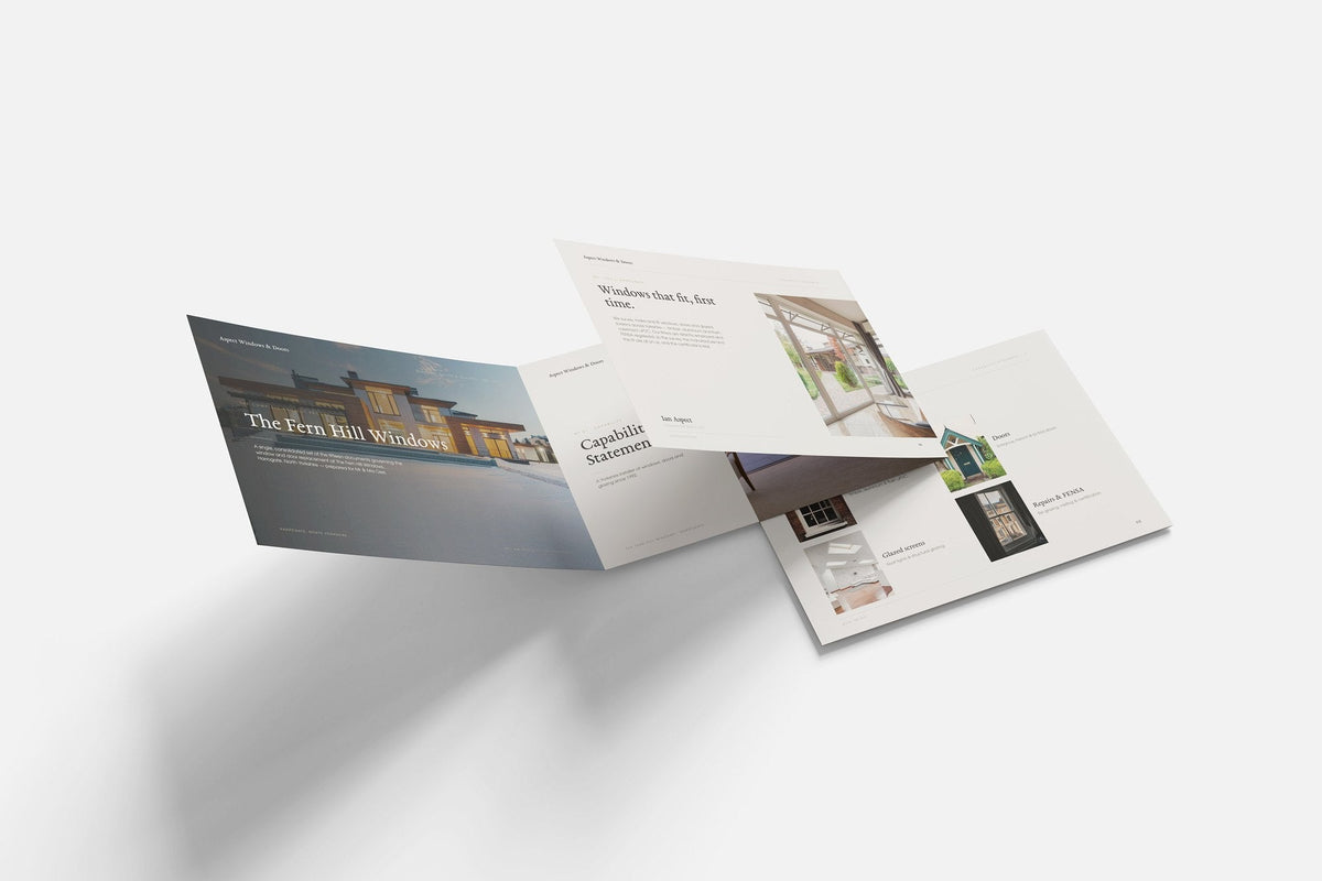 Window & Door Installer Project Pack in PowerPoint, printed documents stacked