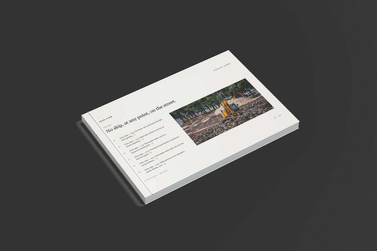 Basement Client Package, Standard colourway, closed magazine mockup