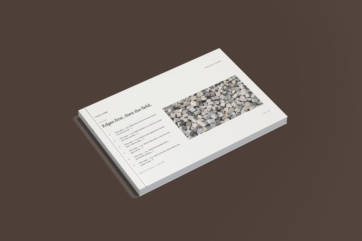 Block Paving Client Package, Standard colourway, closed magazine mockup