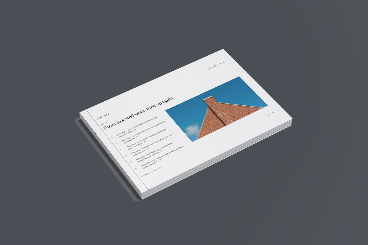 Bricklaying Client Package, Slate colourway, closed magazine mockup
