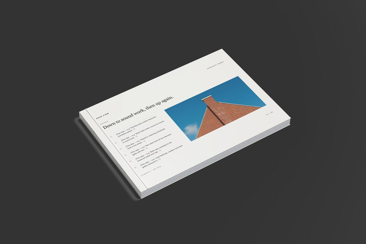 Bricklaying Client Package, Standard colourway, closed magazine mockup