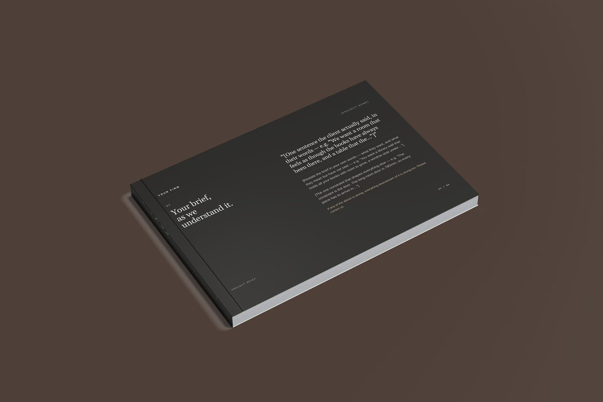 Cabinetmaker Client Package, Standard colourway, closed magazine mockup