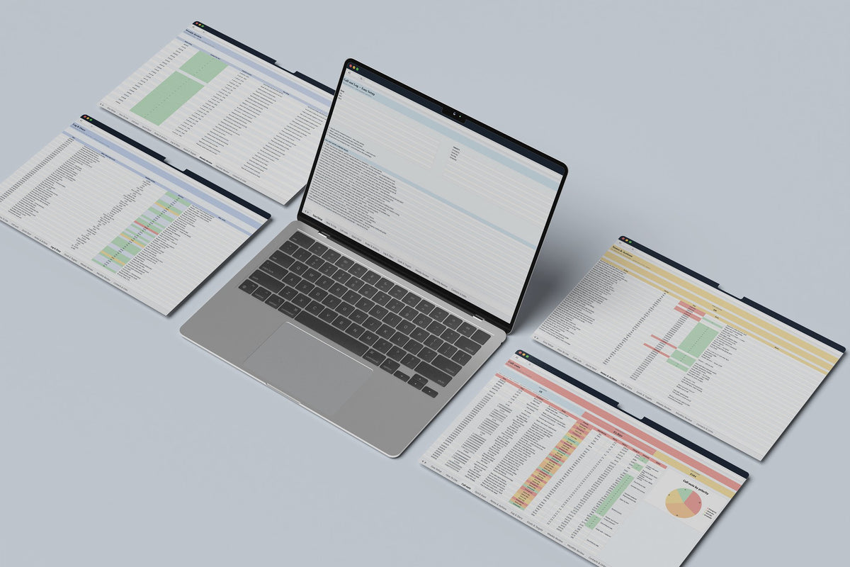 Call Out Log Excel template, Easy Setup tab on a laptop screen