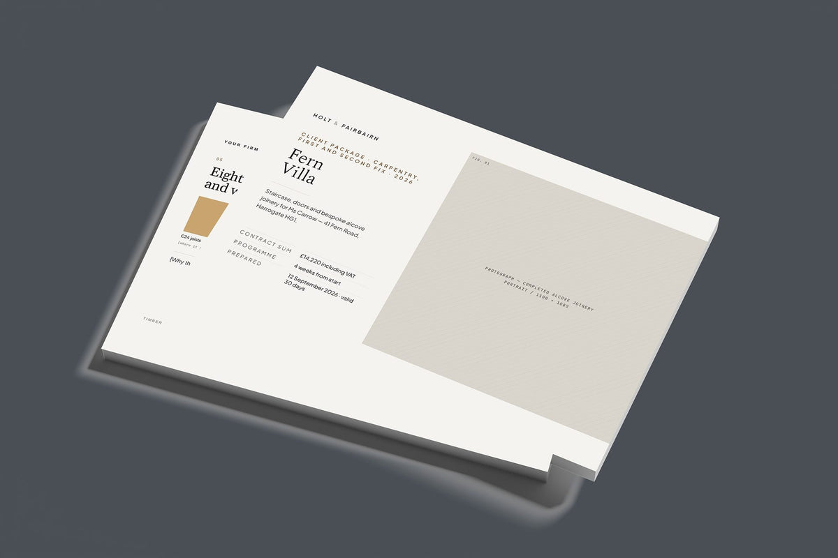 Carpenter Client Package, Standard colourway, stacked books mockup