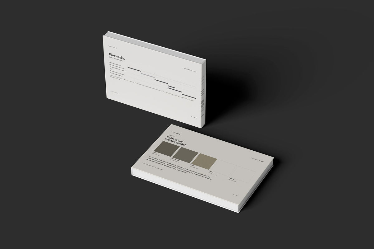 Concrete and Formwork Client Package, Standard colourway, floating books mockup