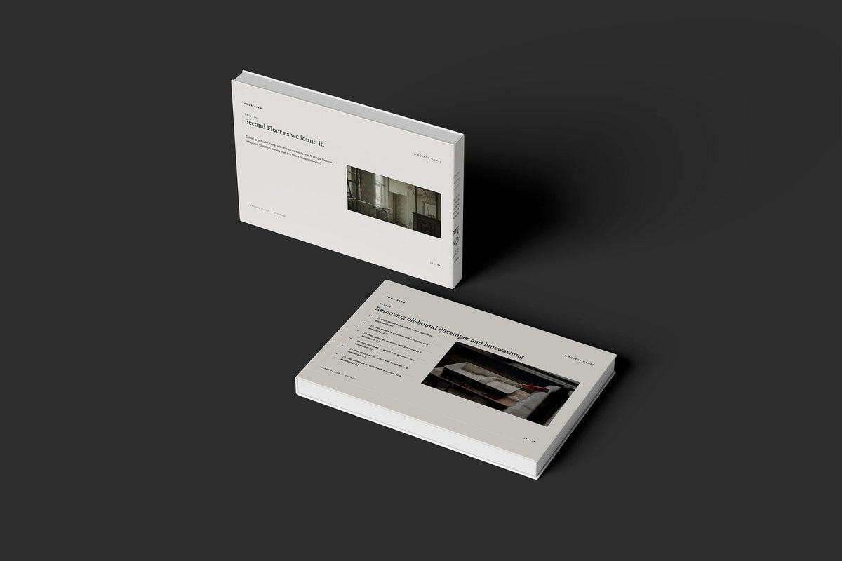 Decorator Client Package, Standard colourway, floating books mockup
