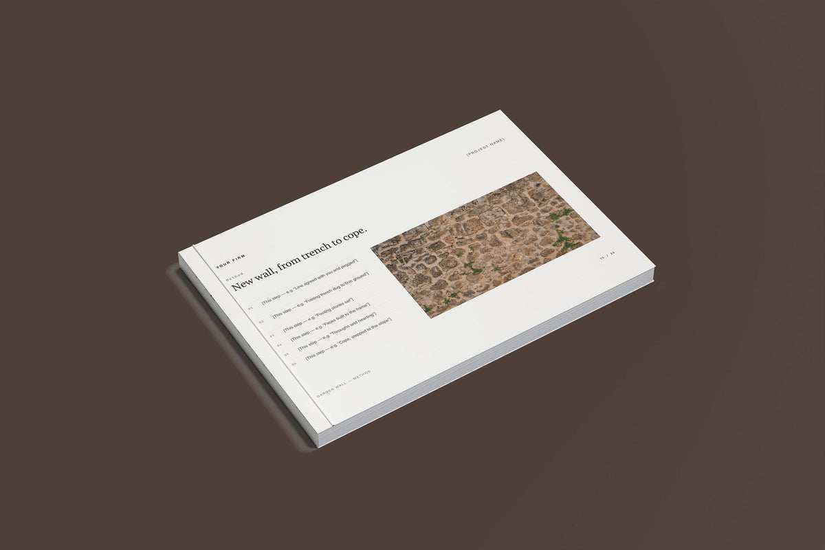Dry Stone Walling Client Package, Standard colourway, closed magazine mockup