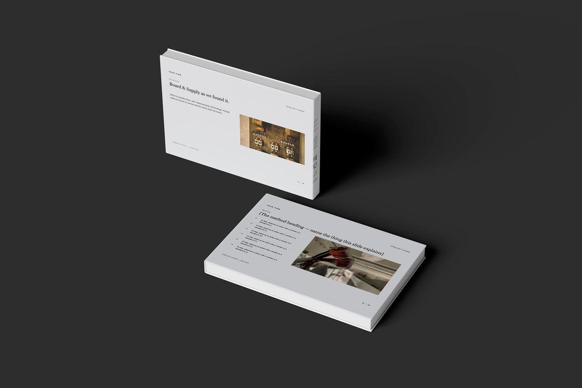 Electrician Client Package, Slate colourway, floating books mockup