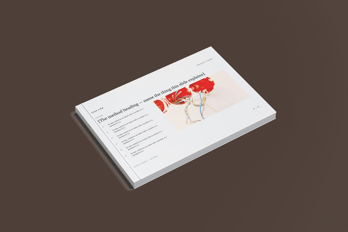 Electrician Client Package, Slate colourway, closed magazine mockup