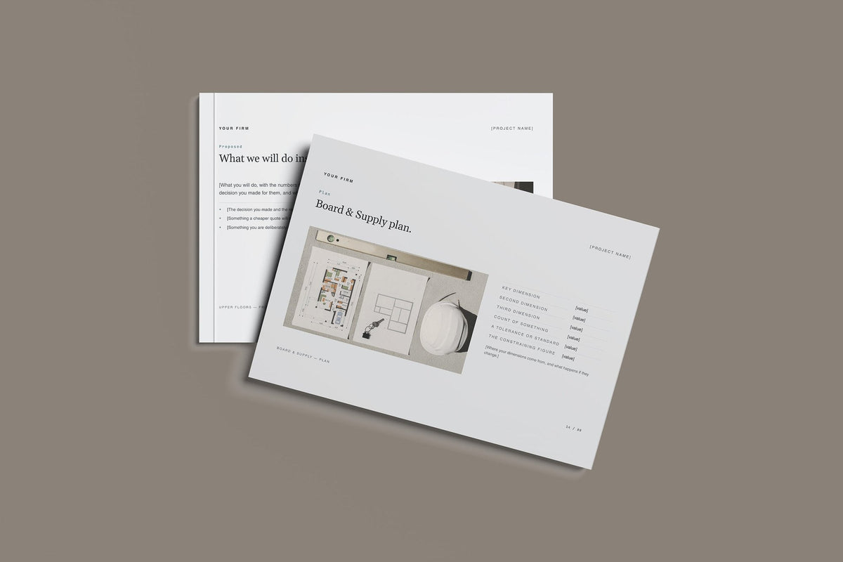 Electrician Client Package, Slate colourway, front and back cover mockup