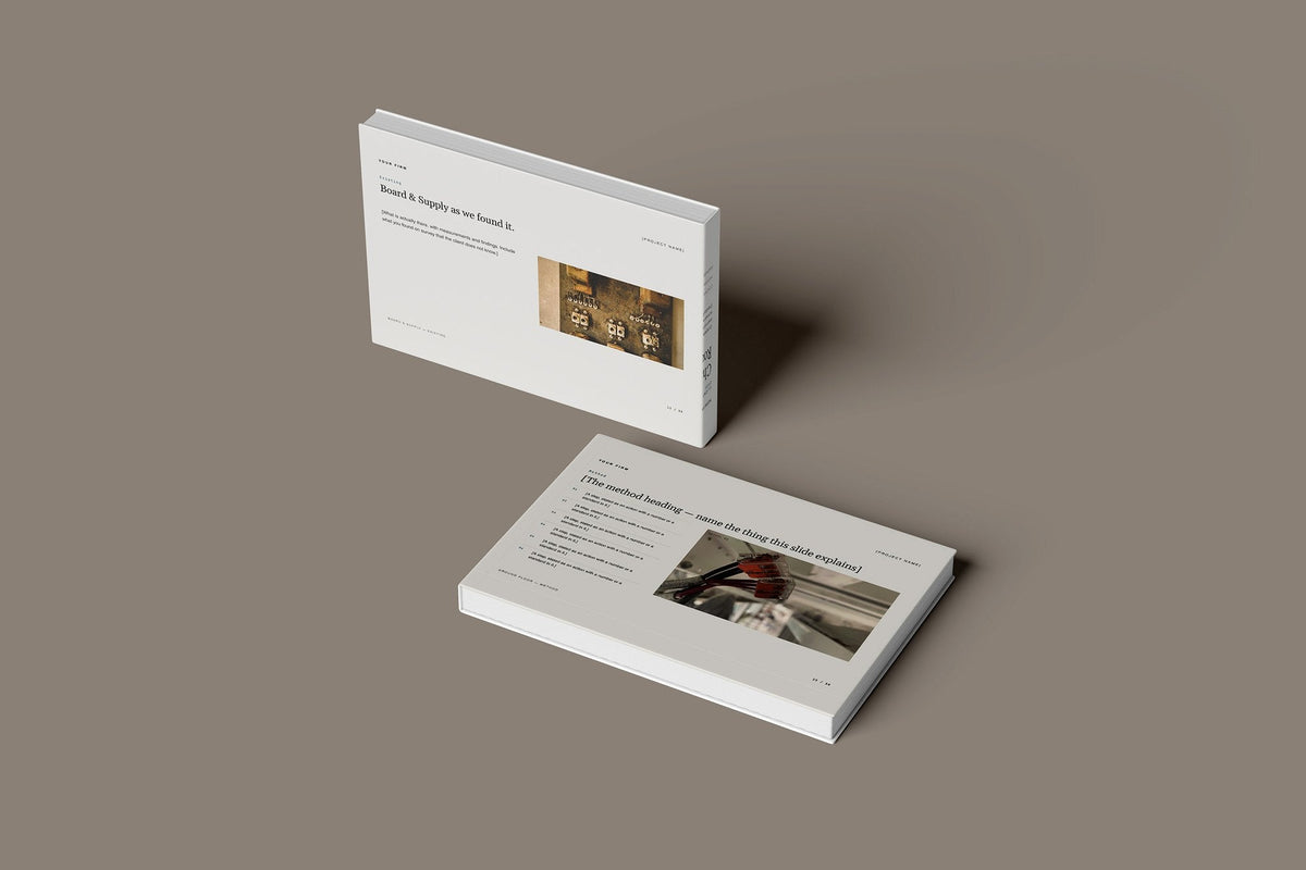 Electrician Client Package, Standard colourway, floating books mockup