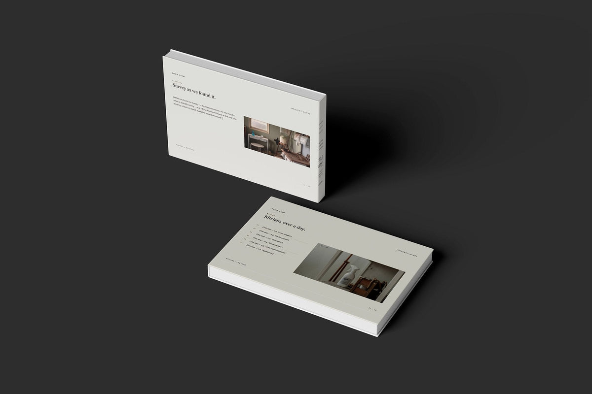 End of Tenancy and Deep Cleaning Client Package, Oat colourway, floating books mockup