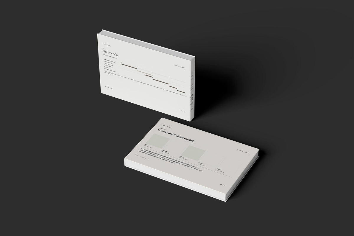 External Rendering Client Package, Ivory colourway, floating books mockup