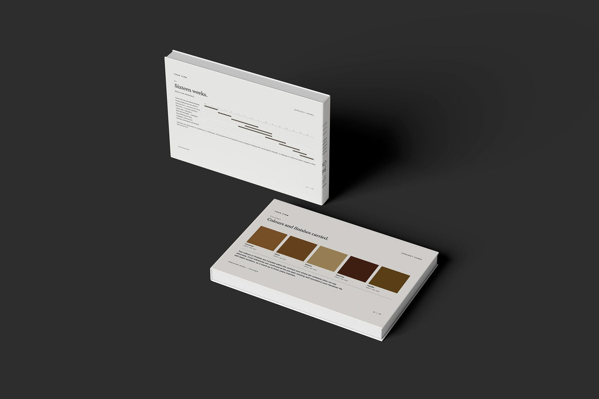 Fitted Wardrobes Client Package, Ivory colourway, floating books mockup