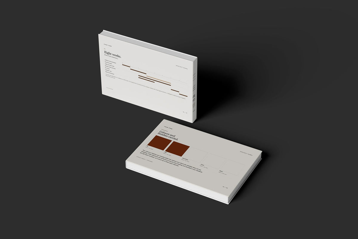 French Polishing and Furniture Restoration Client Package, Standard colourway, floating books mockup