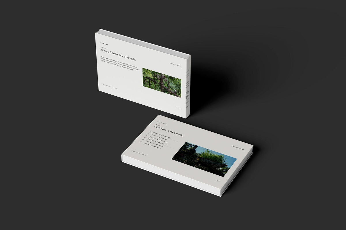 Garden Maintenance Client Package, Ivory colourway, floating books mockup