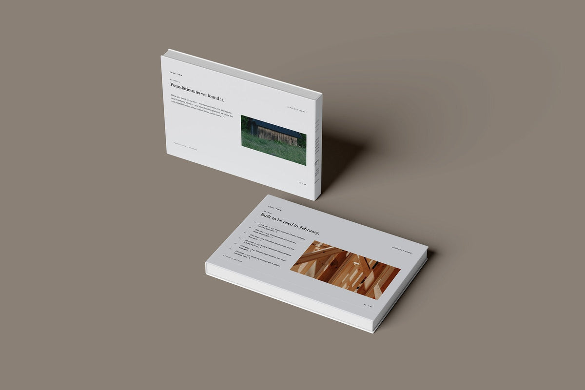 Garden Room Client Package, Slate colourway, floating books mockup