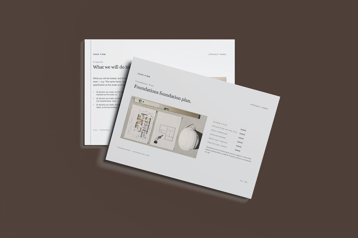 Garden Room Client Package, Slate colourway, front and back cover mockup