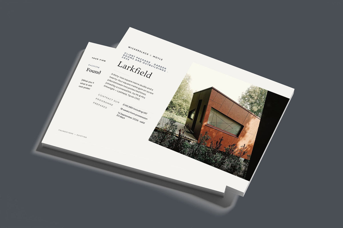 Garden Room Client Package, Standard colourway, stacked books mockup
