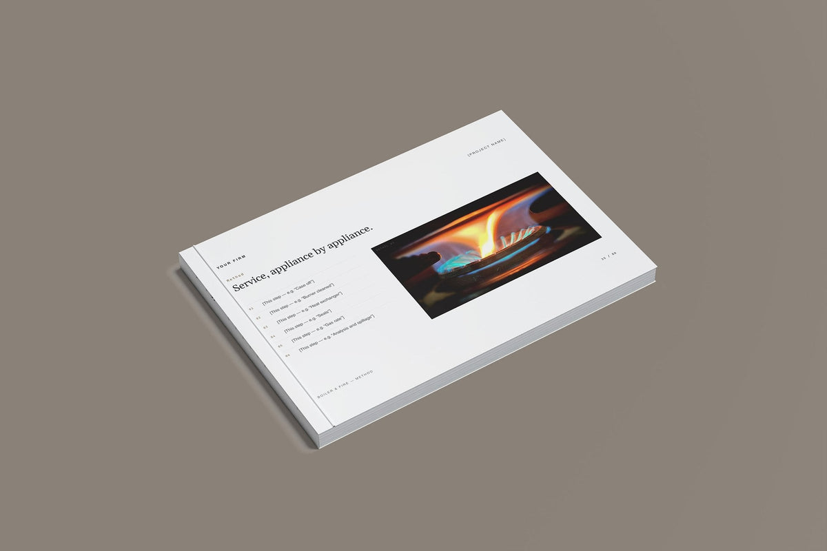 Gas Engineer Client Package, Slate colourway, closed magazine mockup