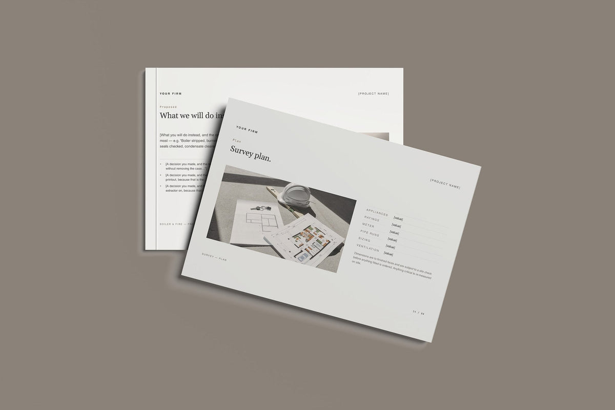 Gas Engineer Client Package, Standard colourway, front and back cover mockup