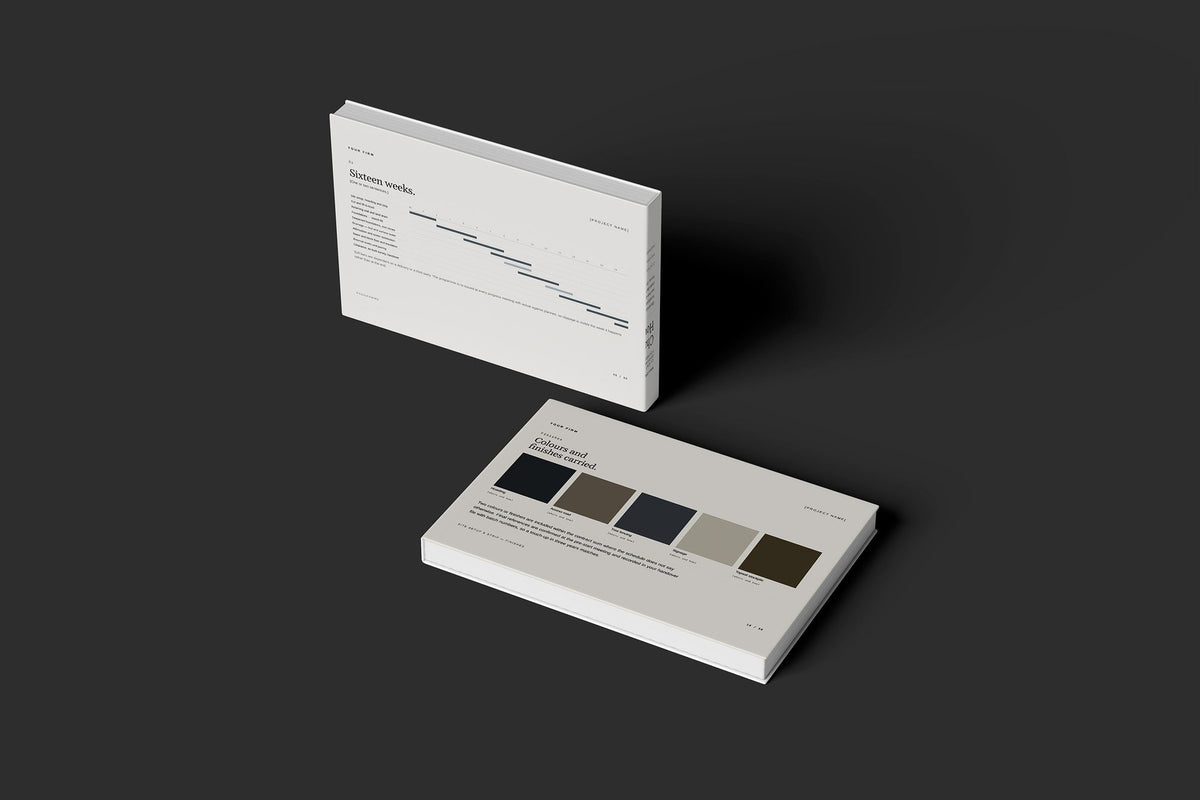 Groundworks Client Package, Standard colourway, floating books mockup
