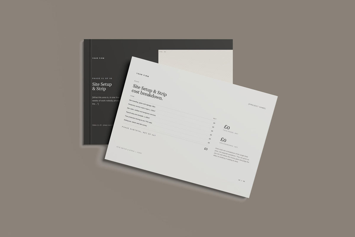 Groundworks Client Package, Standard colourway, front and back cover mockup