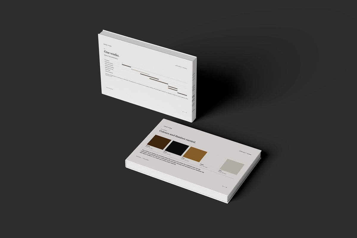 Handyman Client Package, Ivory colourway, floating books mockup