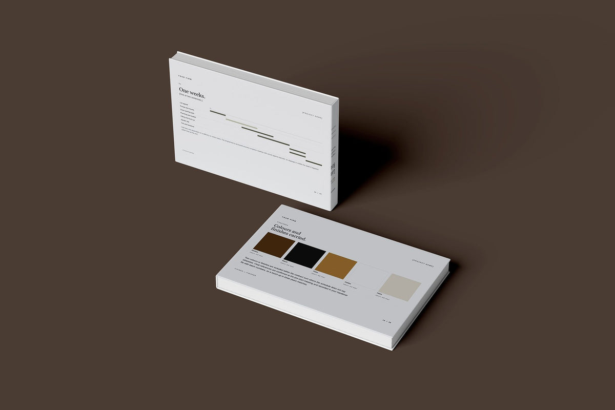 Handyman Client Package, Slate colourway, floating books mockup