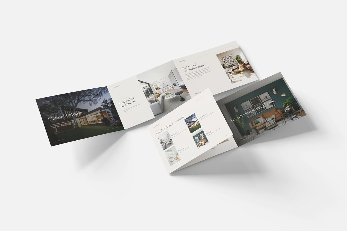 Building Contractor Project Pack in PowerPoint, fold out pages laid together