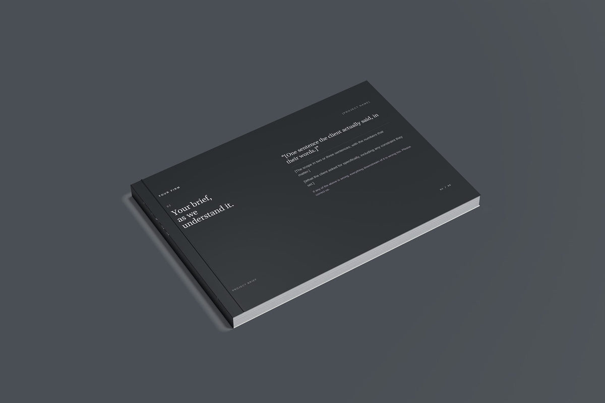 Kitchen and Bathroom Fitter Client Package, Slate colourway, closed magazine mockup