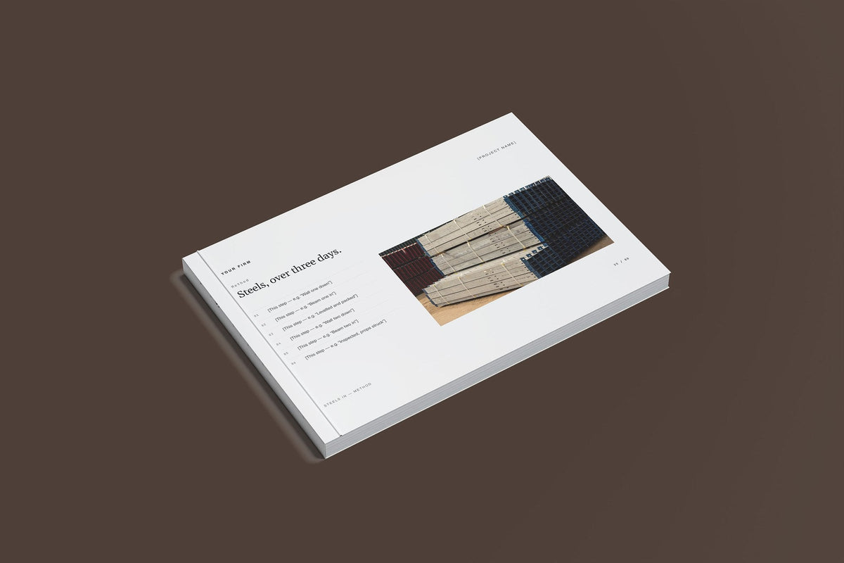Knock Through and Open Plan Client Package, Slate colourway, closed magazine mockup