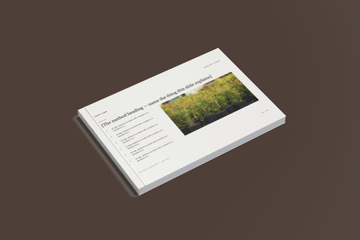 Landscaper Client Package, Standard colourway, closed magazine mockup