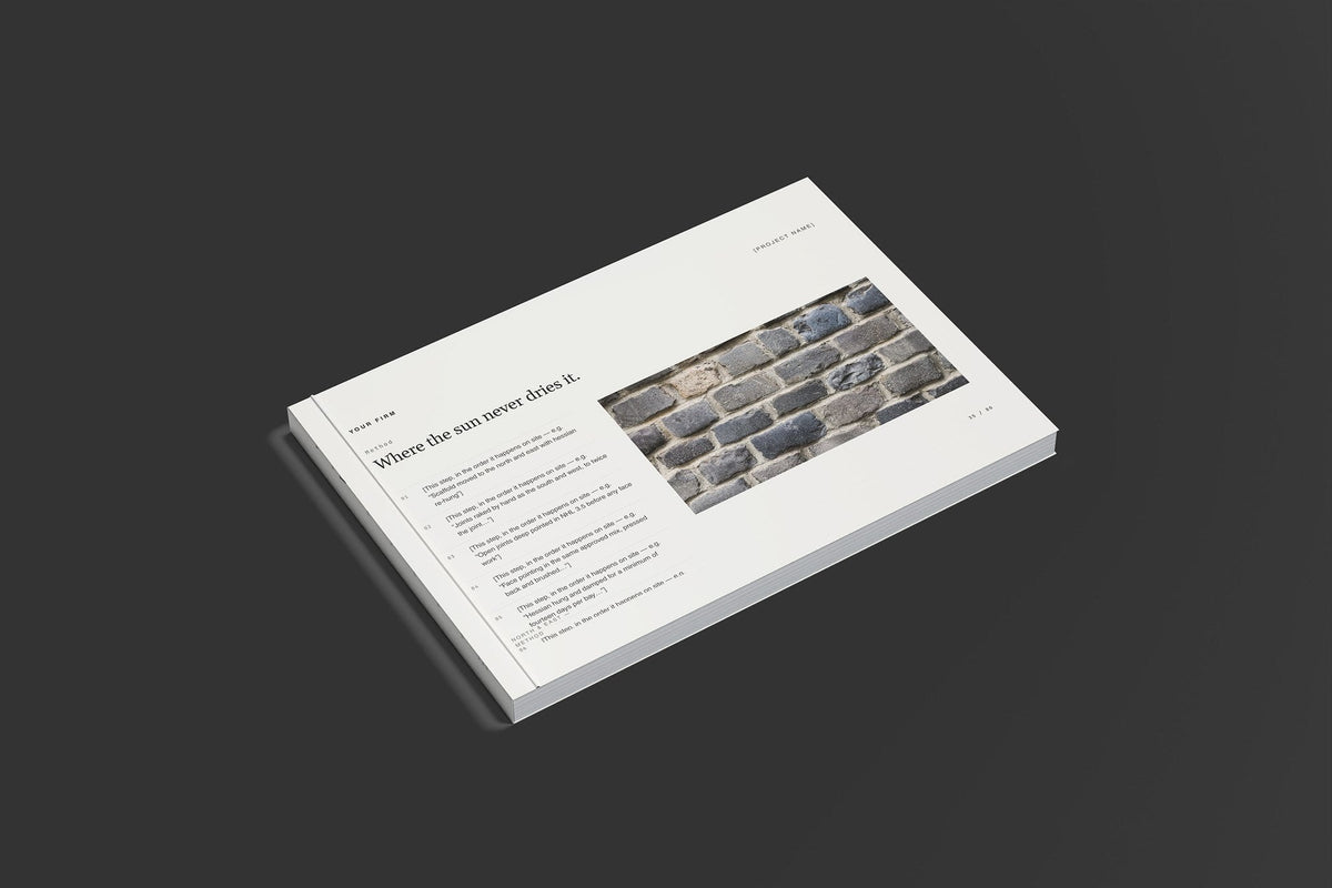 Lime Repointing Client Package, Standard colourway, closed magazine mockup