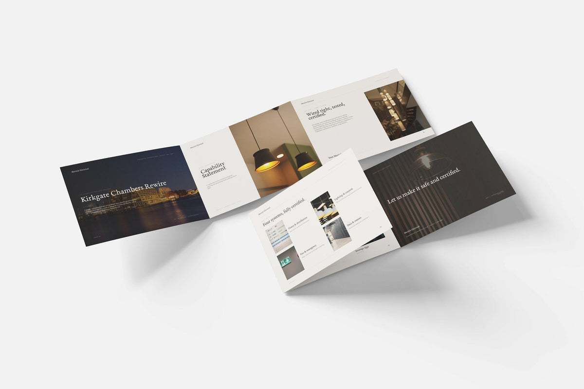 Electrician Project Pack in PowerPoint, fold out pages laid together