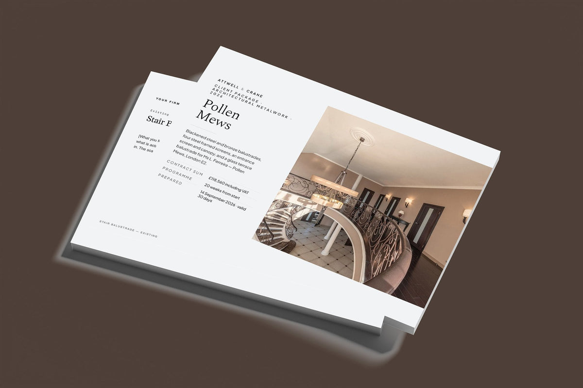 Metalwork Client Package, Slate colourway, stacked books mockup