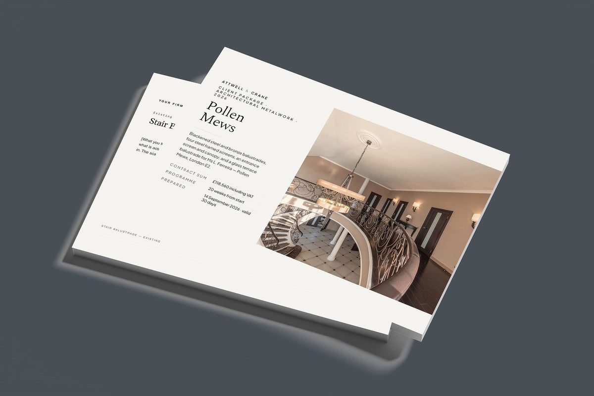 Metalwork Client Package, Standard colourway, stacked books mockup