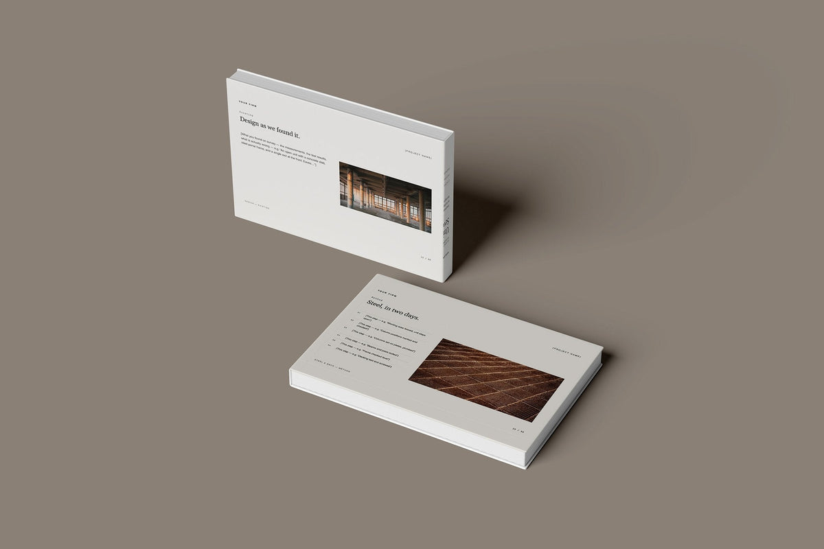 Mezzanine Floors Client Package, Standard colourway, floating books mockup