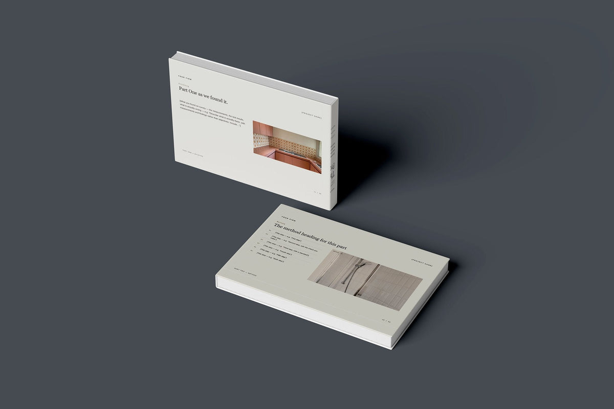 Multi-Trade Client Package, Oat colourway, floating books mockup