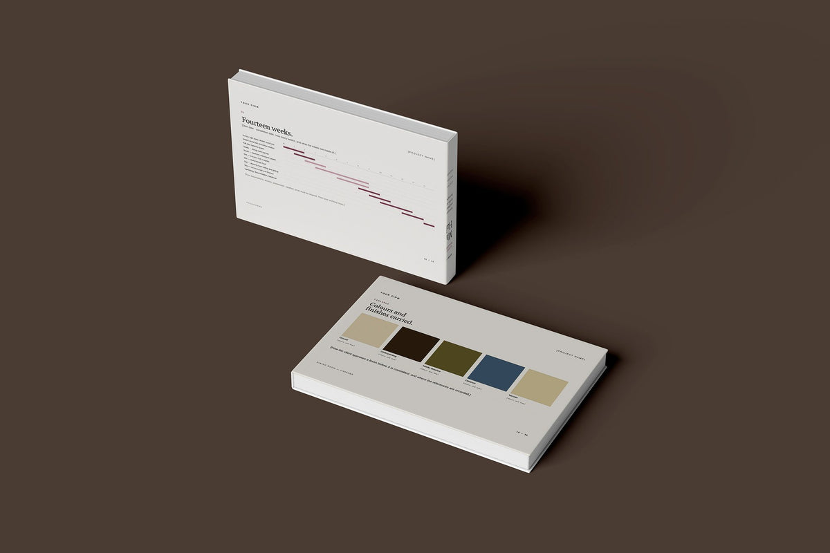 Muralist Client Package, Standard colourway, floating books mockup