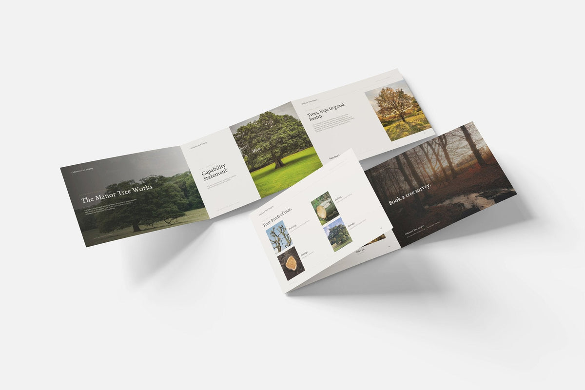 Tree Surgeon Project Pack in PowerPoint, fold out pages laid together