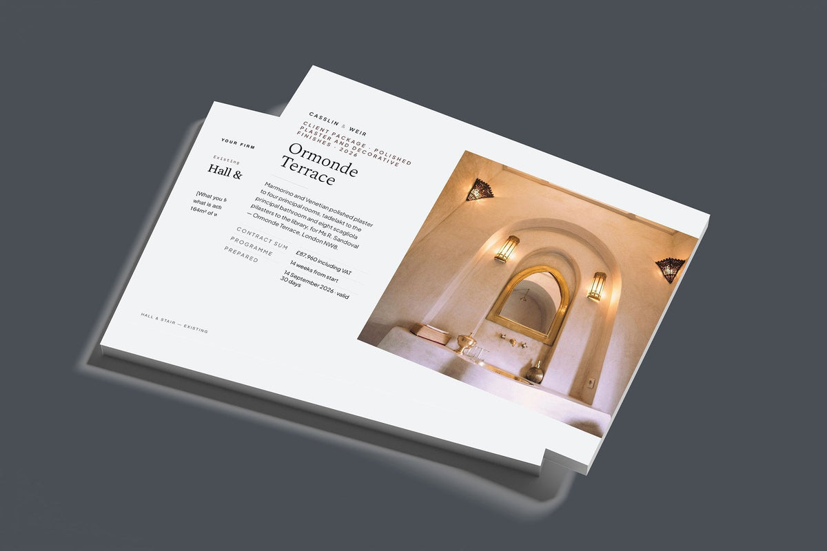 Polished Plaster Client Package, Slate colourway, stacked books mockup