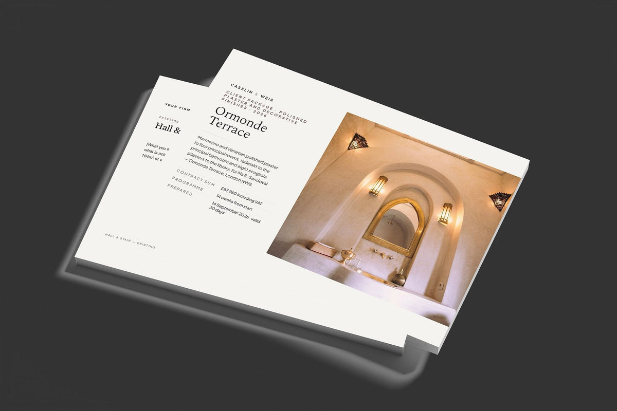 Polished Plaster Client Package, Standard colourway, stacked books mockup